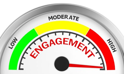 Engagement level to maximum conceptual meter, 3d rendering